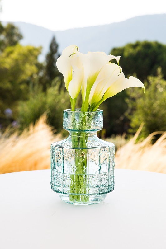 flowers in vase at event in ibiza